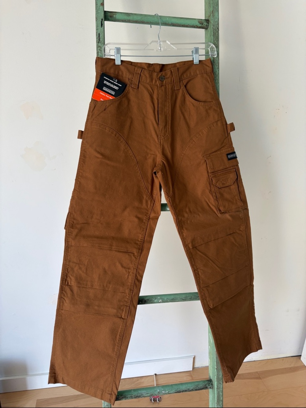 Men’s Brown Cargo Work Pants – Rugged Utility Style – 28x30